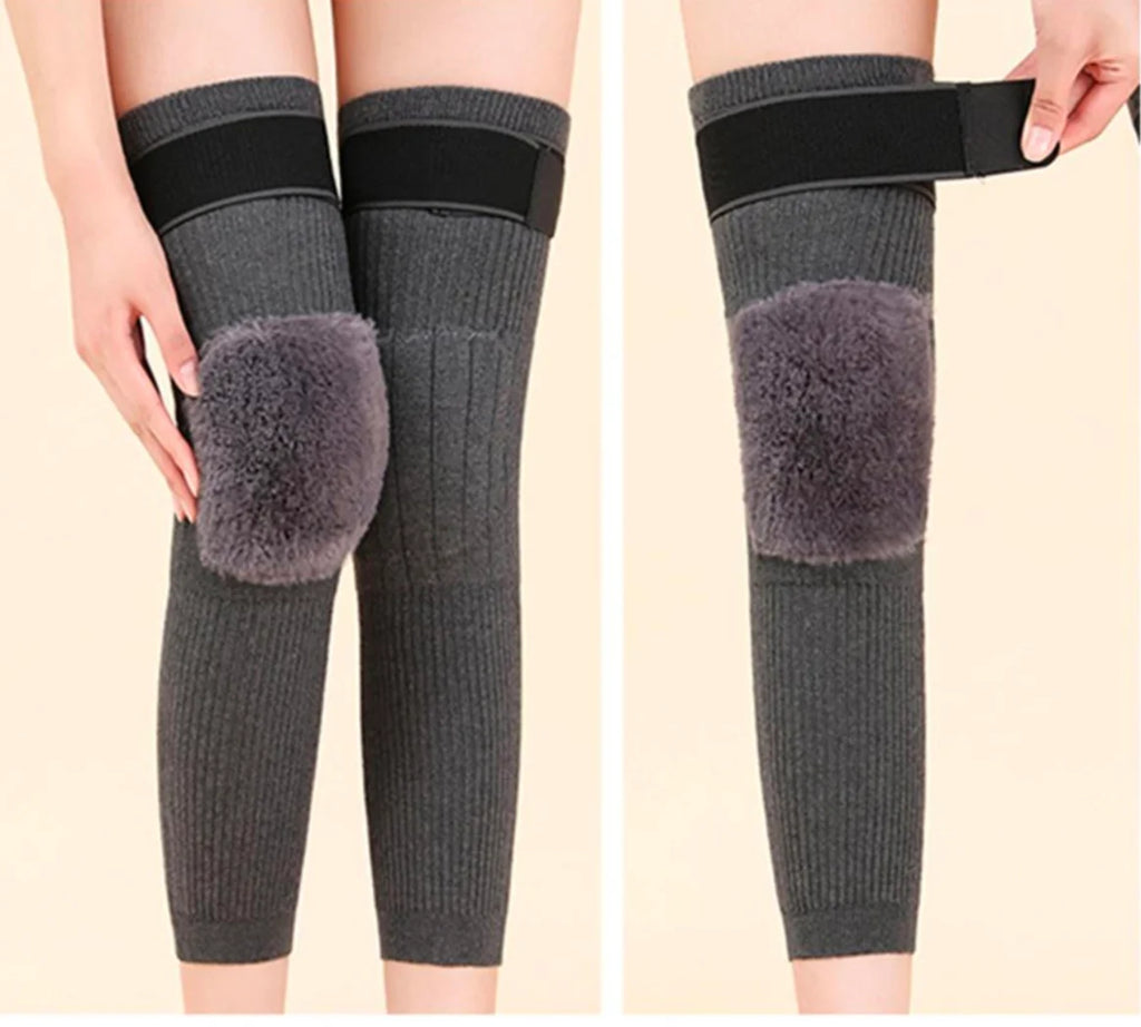 Winter Warm Knee Pads (2 Pcs)  Soft Cashmere Wool, Thick & Comfortable Knee Protection for Men and Women