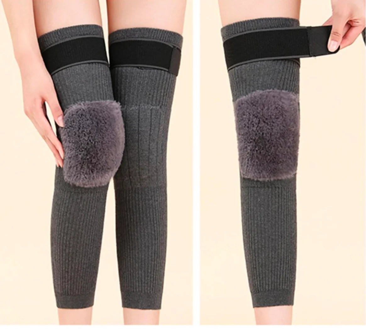 Winter Warm Knee Pads (2 Pcs)  Soft Cashmere Wool, Thick & Comfortable Knee Protection for Men and Women