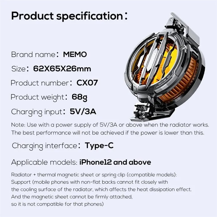 MEMO CX07 Cooling Fan – Stop Overheating & Boost Gaming Performance